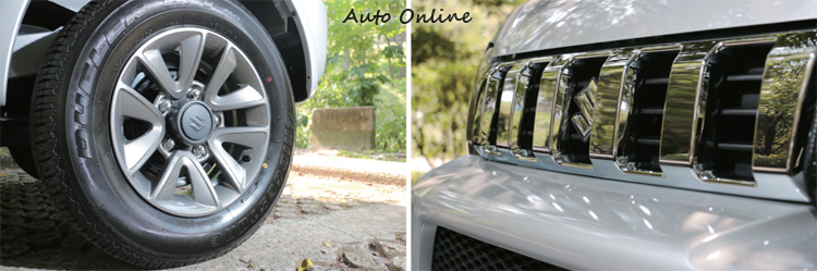 新年式Jimny在外觀上的變化主要有兩項,一是鍍鉻水箱護罩,二是新款輪圈。