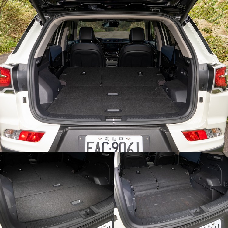 在放倒後座椅背後可進一步將行李空間擴大,下方還有隱藏置物空間