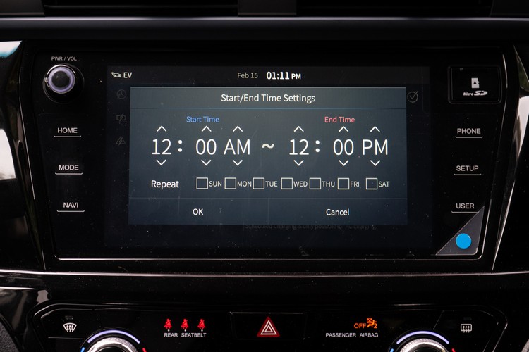 平日可根據車主習慣設定充電的時間與充電程度(%)