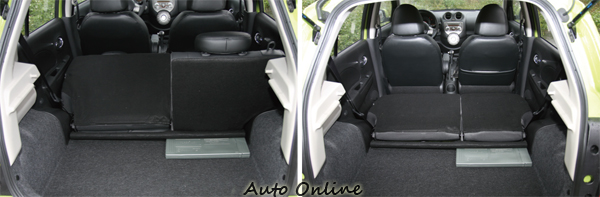 後座椅背可進行6/4分離,把椅墊拆除後可獲得更為平坦的空間。